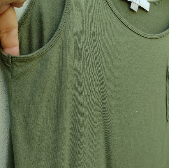 Loft Olive Green Dressy Tank Top in Size Medium - Picture 4 of 6